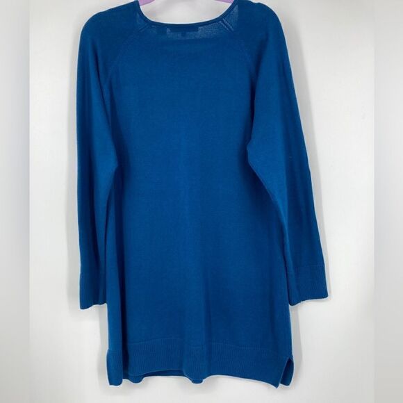 Eight Eight Eight 100% Cotton Knit Long Sweater Blue Color Size XL - Picture 4 of 6